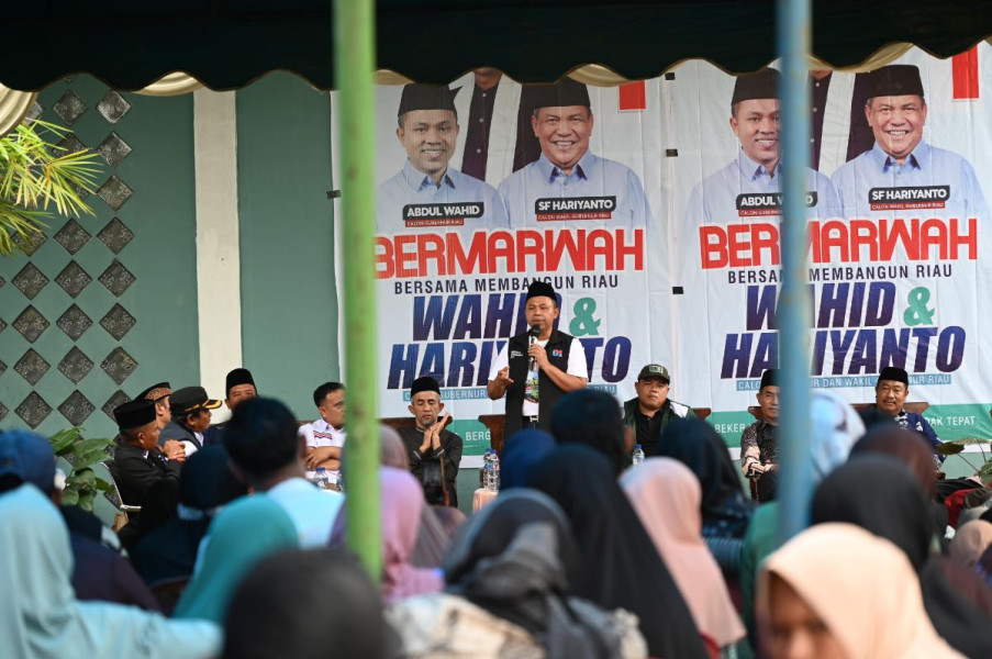 Antusias Warga Balai Jaya Rohil Sambut Kehadiran Abdul Wahid, Komit Menangkan Cagub Nomor 1