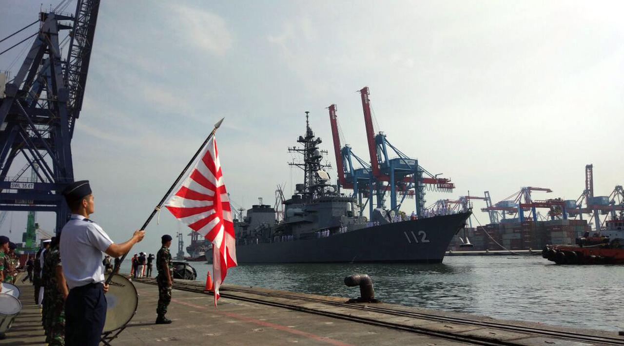 Sebanyak 3 Kapal Yang Membawa Pasukan Beladiri Jepang Berlabuh di Jakarta