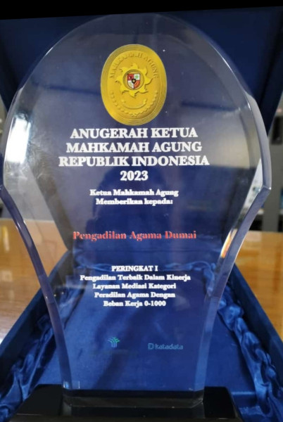 PA Kota Dumai Sabet Penghargaan Peringkat I Nasional dari Mahkamah Agung