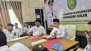 Bupati Inhil Ikuti Peluncuran Indikator MCP Tahun 2025 Secara Virtual Bersama KPK RI