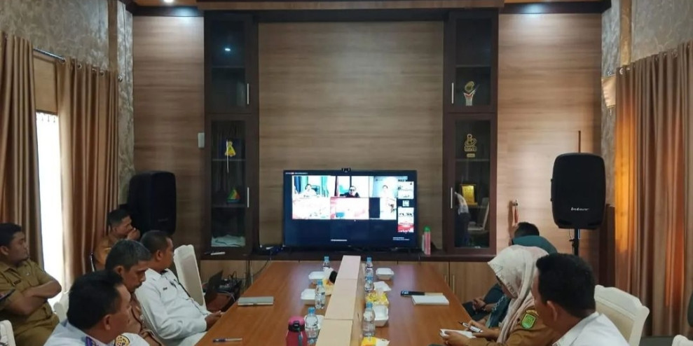 Bupati Inhil HM Wardan Ikuti Rakor Pengendalian Inflasi Daerah Secara Virtual
