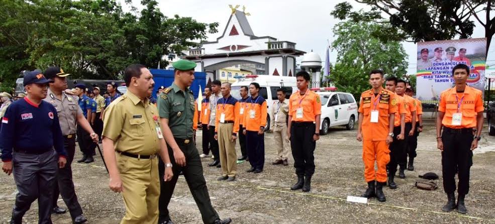 Terkait Rawan Terjadinya Karlahut, Sekda Inhil Pimpin Gladi Penanggulangan