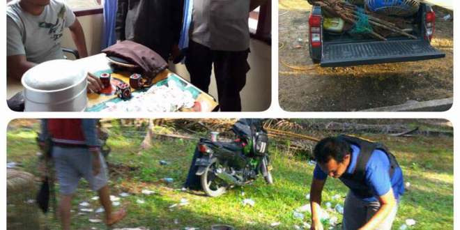 Gelanggang Adu Ayam di Grebek, Pengunjung Lari Terbirit-birit, Ayam nya Tinggal