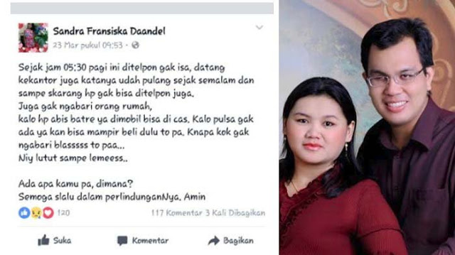 Istri Sempat Buat Status Facebook Tentang Suami Yang Tak Pulang, Kemudian Suaminya Ditemukan Tewas