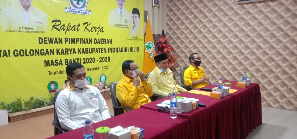 Rapat Perdana Pengurus Baru Partai Golkar Inhil Dilaksanakan Sesuai Protkes Covid-19