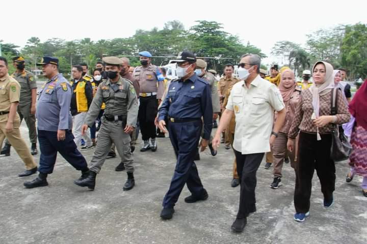 Bupati Bersama Unsur Forkompinda Sambut Kedatangan Gubernur Riau