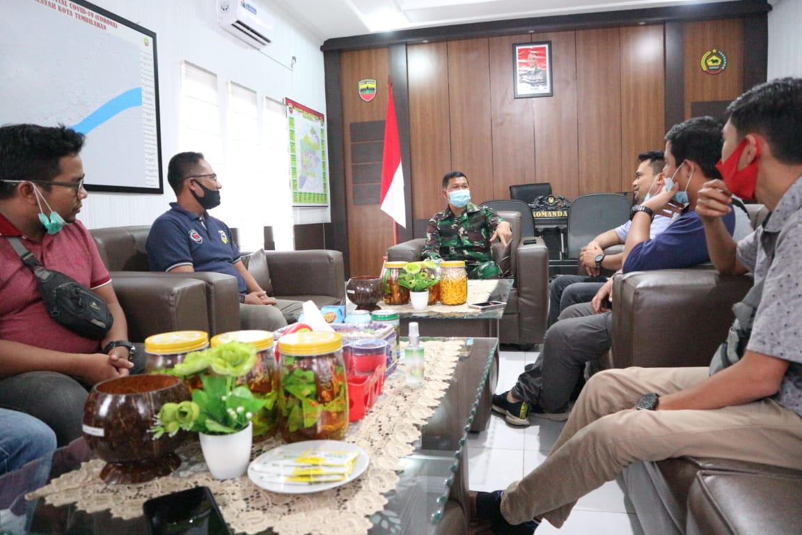 PWI Inhil Silaturahmi Dengan Kodim 0314/Inhil