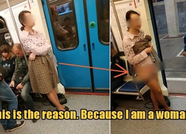 Video: Tak Ada yang Beri Tempat Duduk di Kereta, Wanita Rusia Ini Angkat Roknya