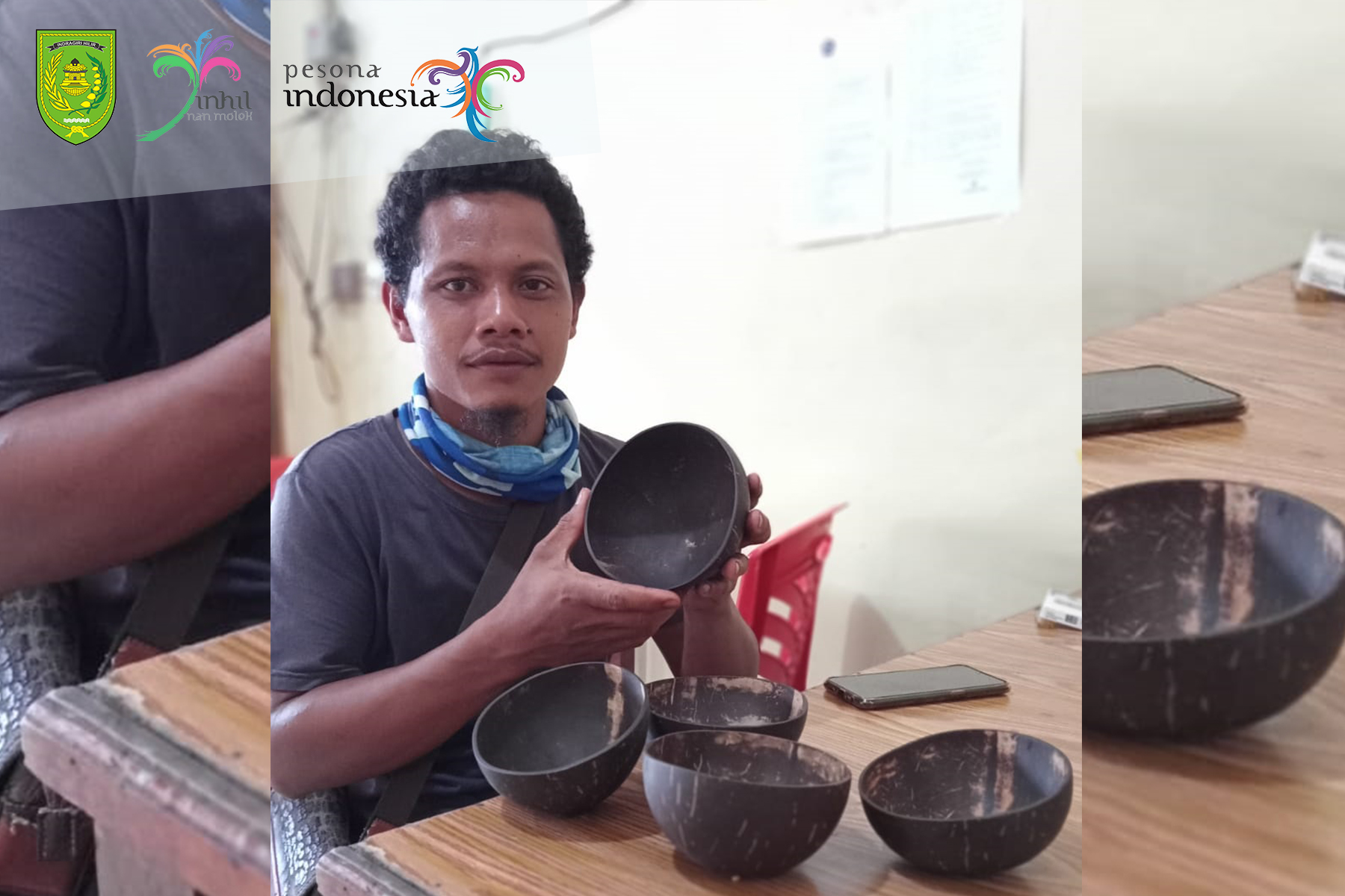 Kerajinan Batok Kelapa Pemuda Inhil ini Tembus Pasar Dunia
