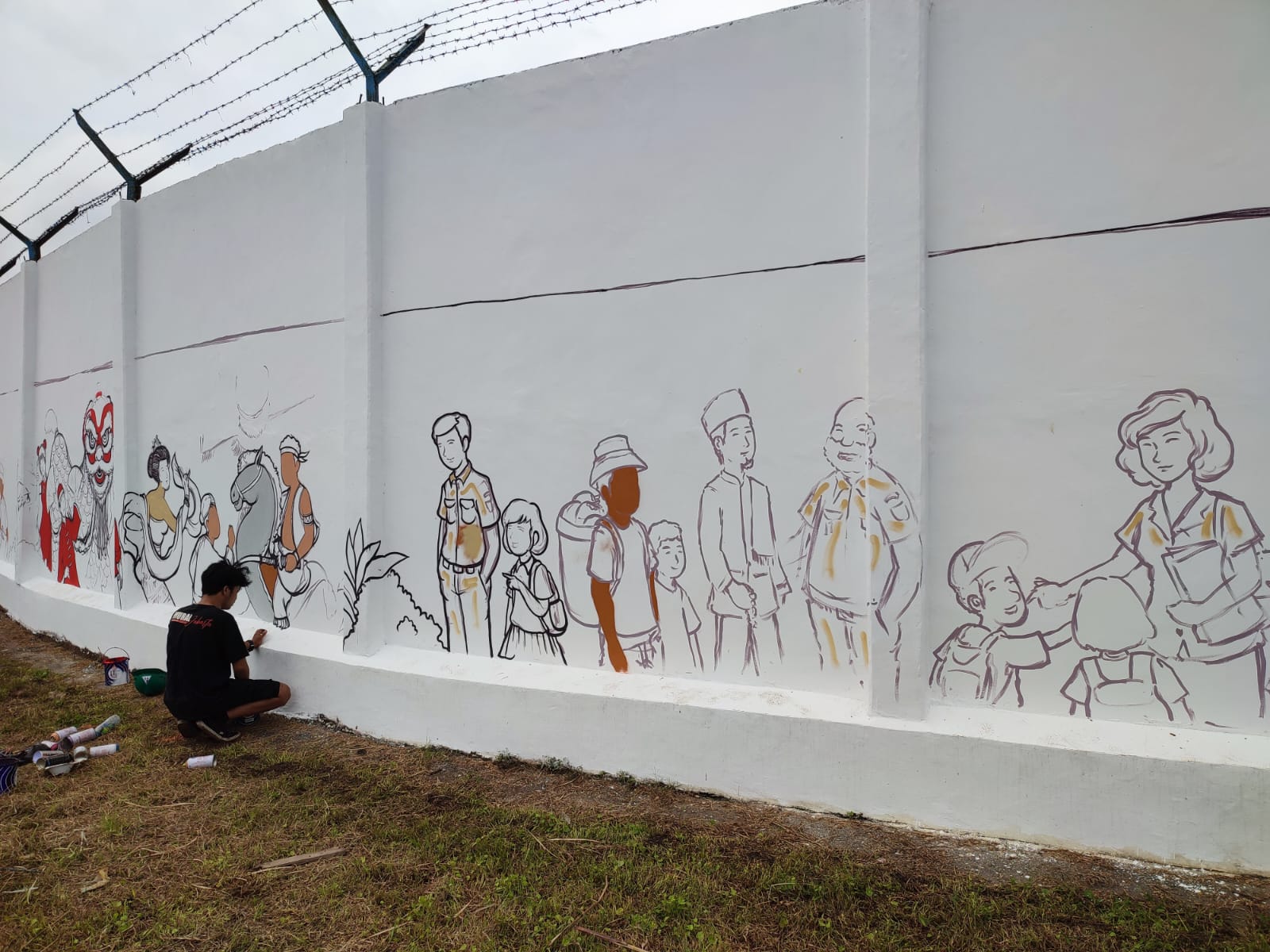 Meriahkan MTQ Ke-52 Kabupaten Inhil, Sambu Group Buat Mural Bertema Keberagaman Budaya