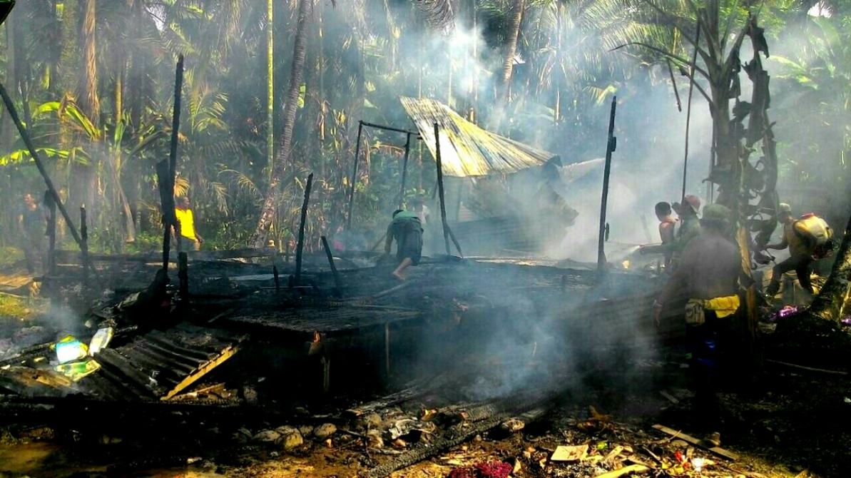 Diduga dari Obat Nyamuk, Rumah Nenek Tua di Inhil Ini Hangus Terbakar