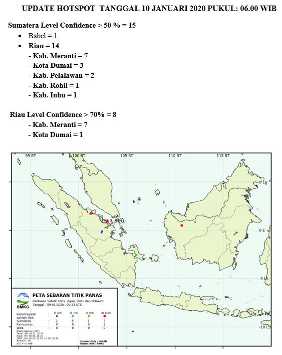 Empat Titik Panas Terdeteksi di Riau