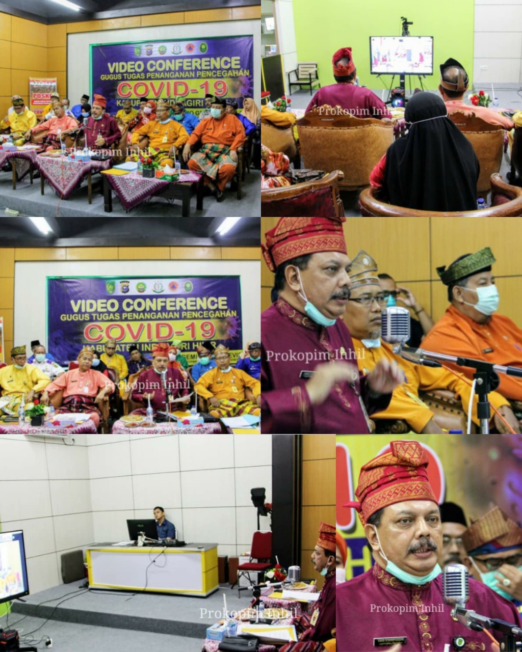 Sekda Inhil Vid-Con Bersama Sekda Provinsi Riau Bahas Percepatan Alokasi Anggaran Covid - 19
