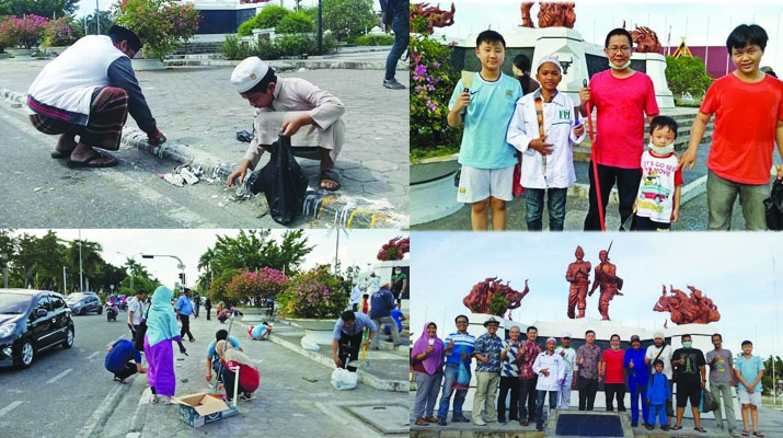 FPI dan Warga Tionghoa Pekanbaru Bersatu Bersihkan Kerak Lilin Demo Pro Ahok