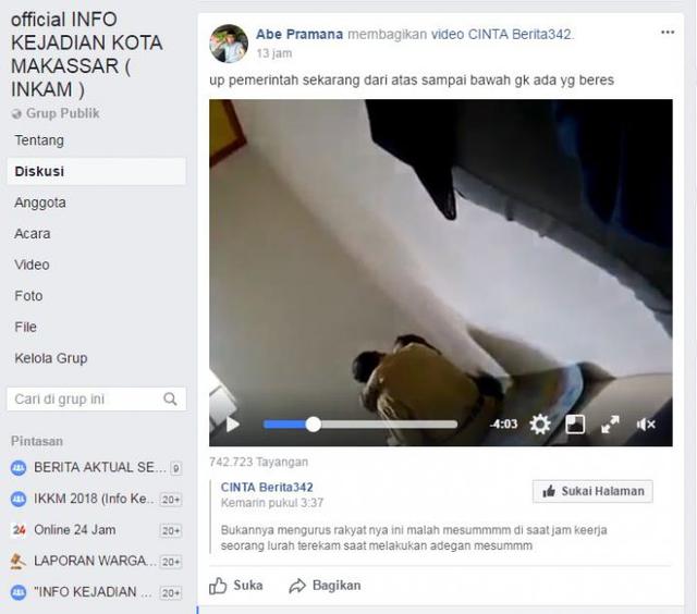 Video Mesum Diduga PNS Memadu Kasih di Jam Kerja Viral
