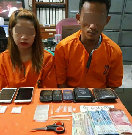 Sepasang Sejoli Pengedar Sabu Ditangkap Polisi di Keritang, Inhil