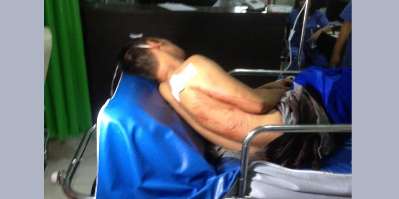 Anggota Satpol PP Inhil Berlumuran Darah Ditikam OTK