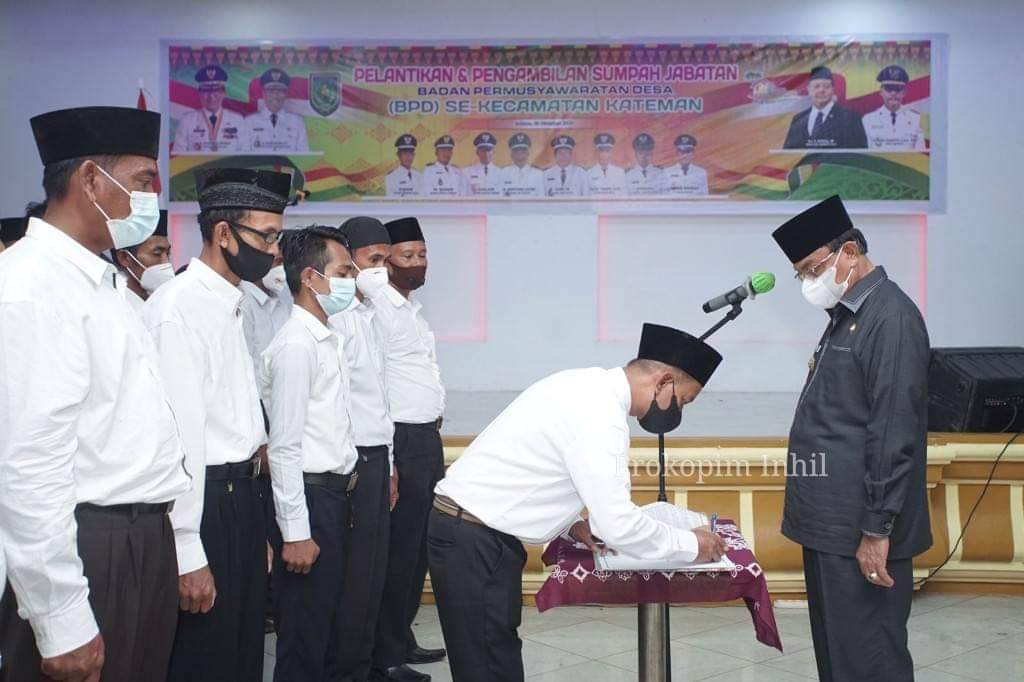Bupati Inhil Resmikan Keanggotaan BPD se-Kecamatan Kateman