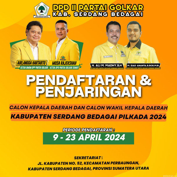 Golkar Serdang Bedagai Buka Penjaringan Calon Kepala Daerah 2024