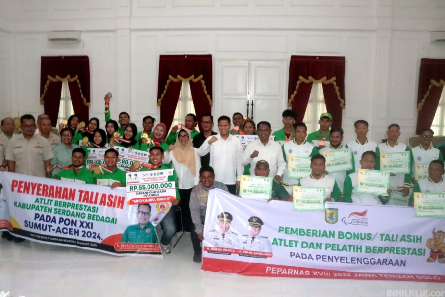 Pemkab Sergai Beri Tali Asih pada Atlet Berprestasi, Ini Pesan Bupati Darma Wijaya