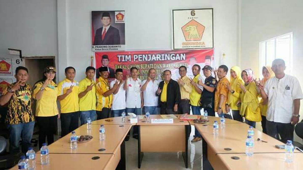 Calon Bupati Inhil Petahana Mendaftar ke Gerindra