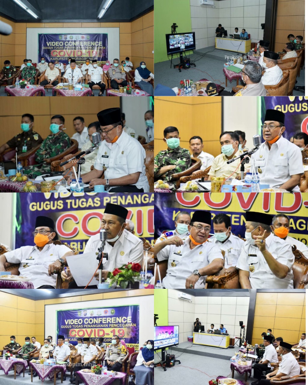 Monitoring Perkembangan Covid-19, Bupati dan Wabup Vidcon Dengan 20 Kecamatan