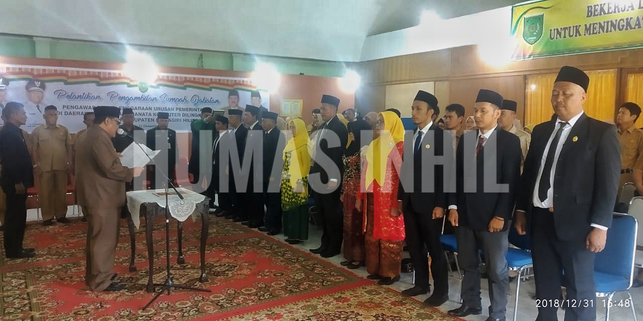 Kepala BKPSDM Inhil Lantik P2UPD dan Pranata Komputer