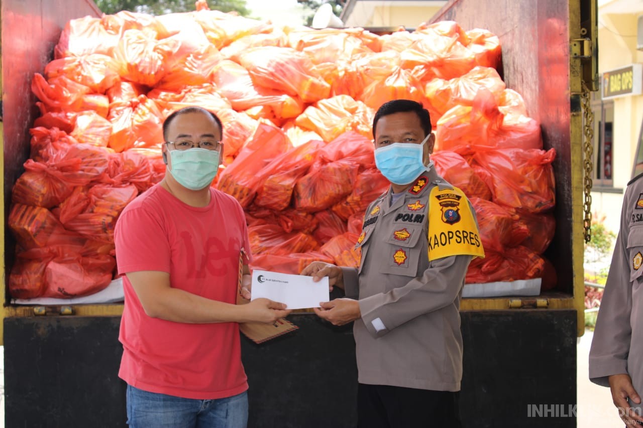 Polres Sergai Terima Bantuan Seribu Paket Sembako PT. BSF