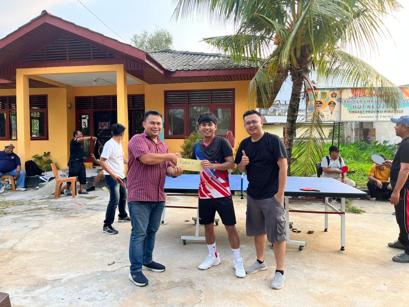 Semarakkan HUT RI, PWI Inhil Gelar Turnamen Mini Tenis Meja Antar Wartawan
