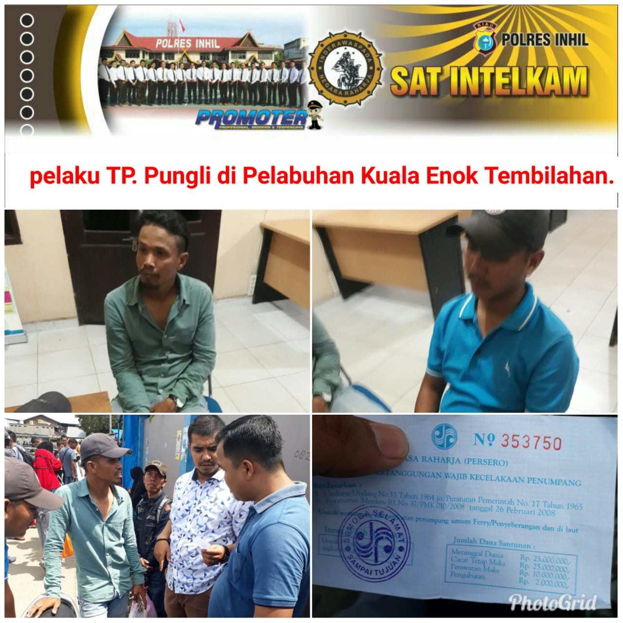 Polres Inhil: Amankan 2 Pelaku Pungli Di Pelabuhan Enok Tembilahan