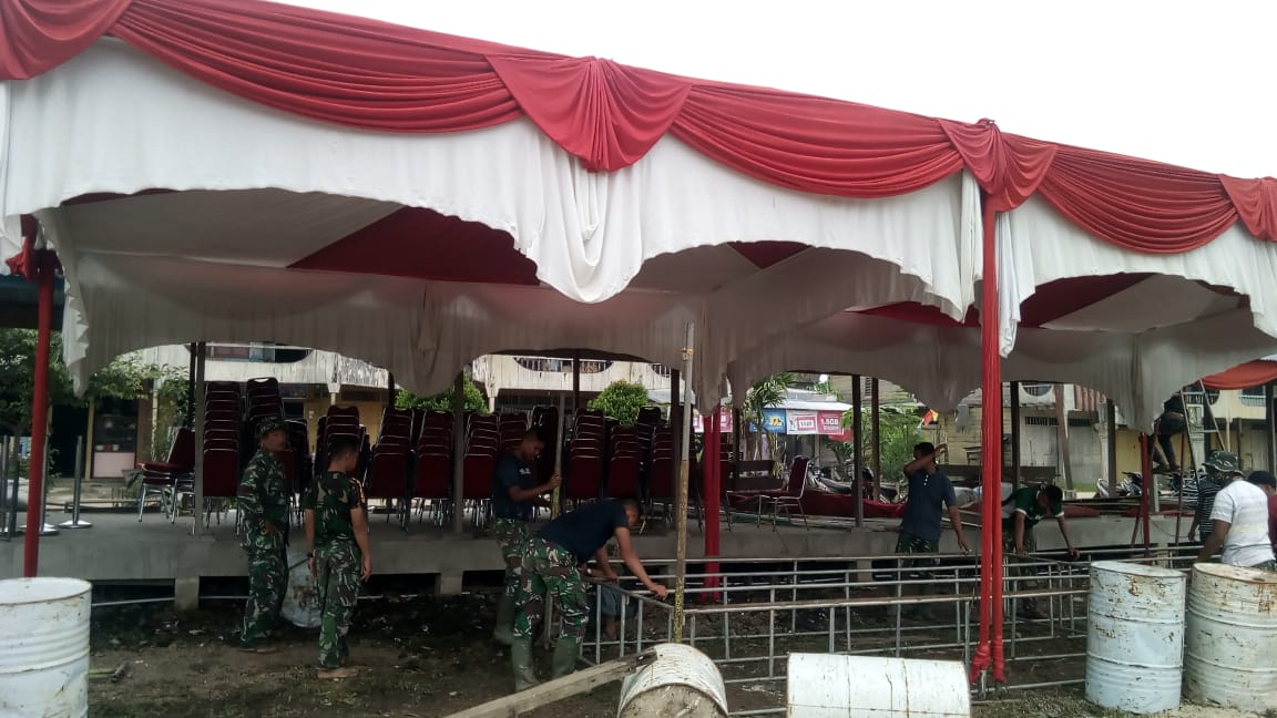 Stagas TMMD Kodim 0314/Inhil Lakukan Persiapan Acara Penutupan
