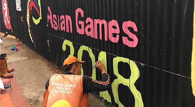 Mural Asian Games 2018 yang Ditemukan Sepanjang Jalan Jakarta Bukan Dilukis oleh Pelukis Profesional.