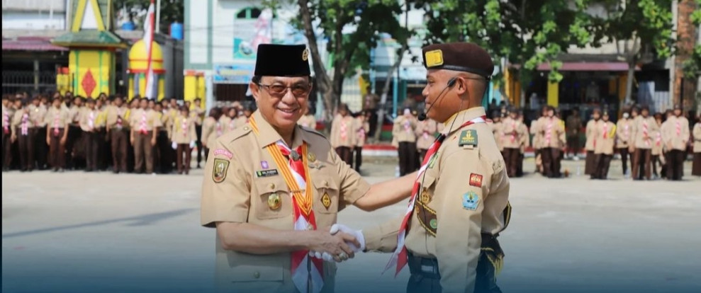 Bupati Inhil Pimpin Upacara Peringatan Hari Pramuka ke-62