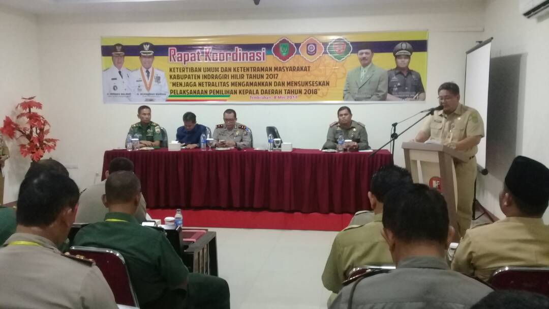 Bupati Wardan Hadiri Rakor Ketertiban Umum Dan Ketenteraman Masyarakat Kabupaten Inhil Tahun 2017