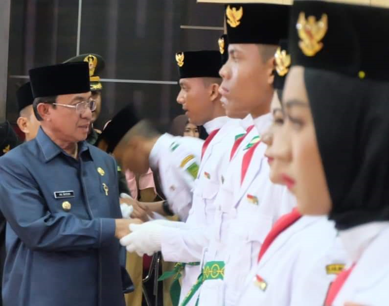 Bupati Inhil Kukuhkan Paskibra Tahun 2019. Prosesi Berlangsung Khidmat