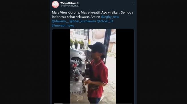 Pengamen Doakan Corona Segera Berakhir, Warganet: Kocak Mantab!