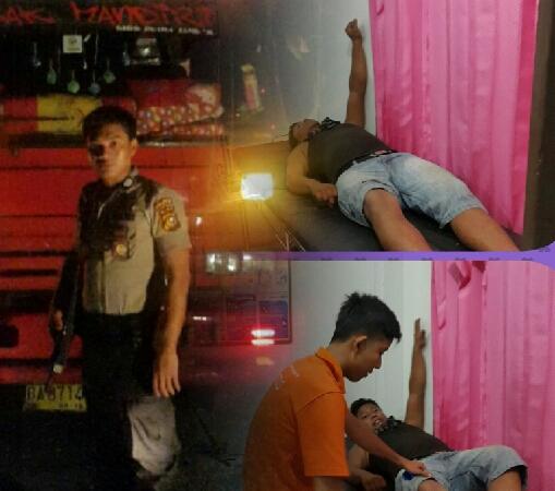Sebuah Truck Berhenti Mendadak di Depan Polres Rohil, Ini yang Terjadi