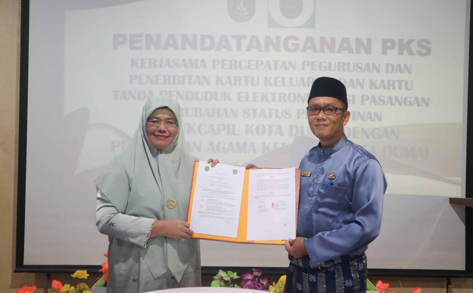 Sinergi Pelayanan Publik, PA Dumai dan Disdukpencapil Tandatangani Perjanjian Kerjasama