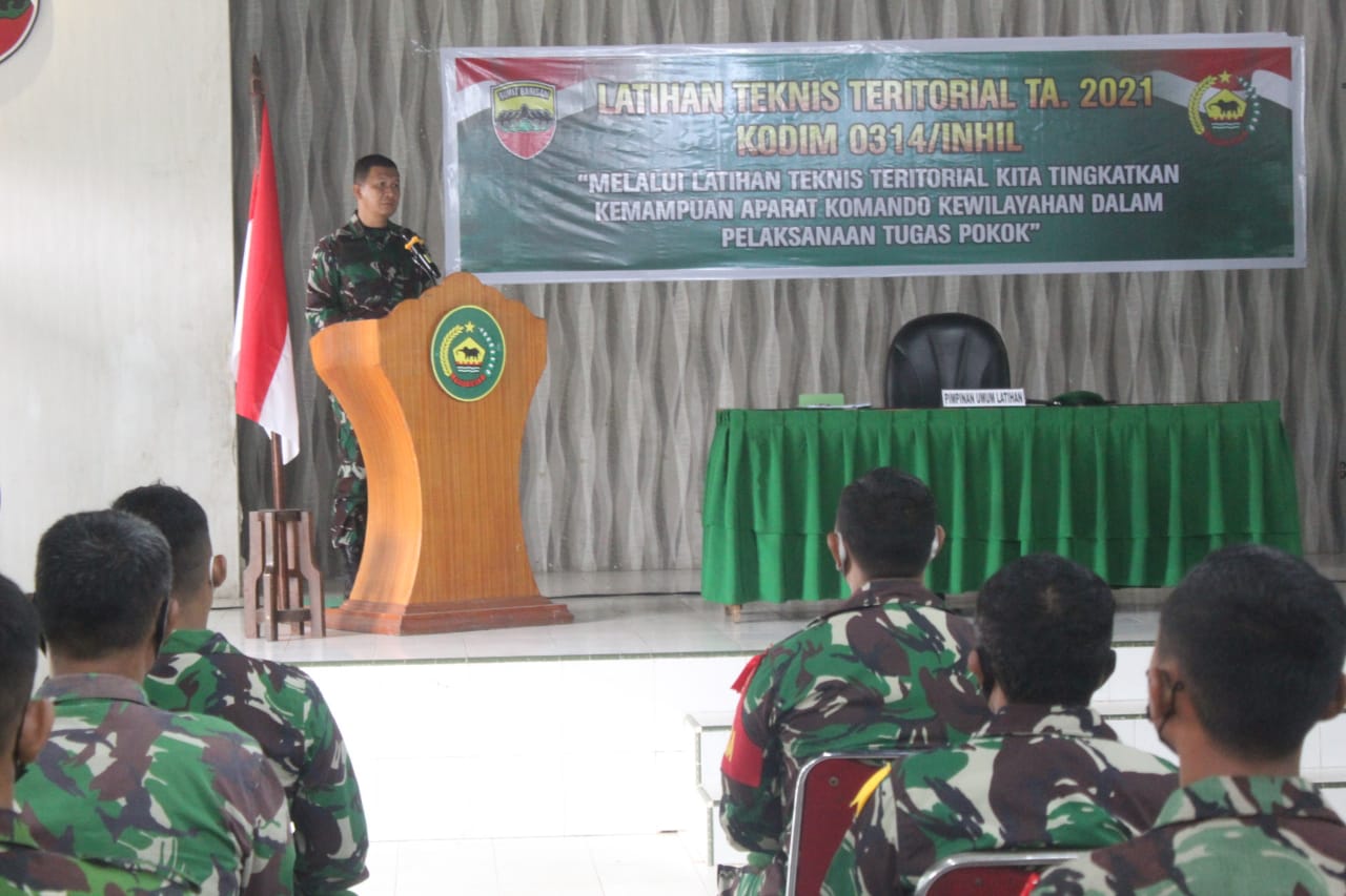 Kodim 0314 lnhil Gelar Latihan Teknis Teritorial Triwulan l Tahun 2021