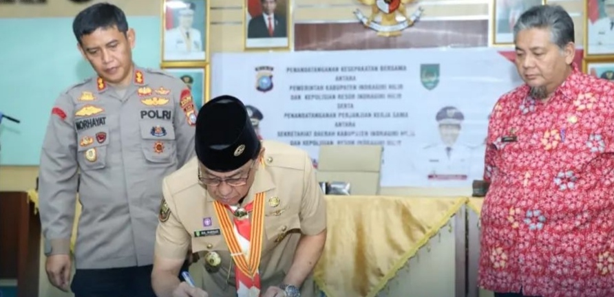Pemkab dan Polres Inhil Tandatangani Kesepakatan Perjanjian Kerjasama