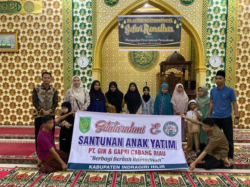 Melalui PT GIN, GAPKI Riau Berbagi Santunan Anak Yatim di Indragiri Hilir