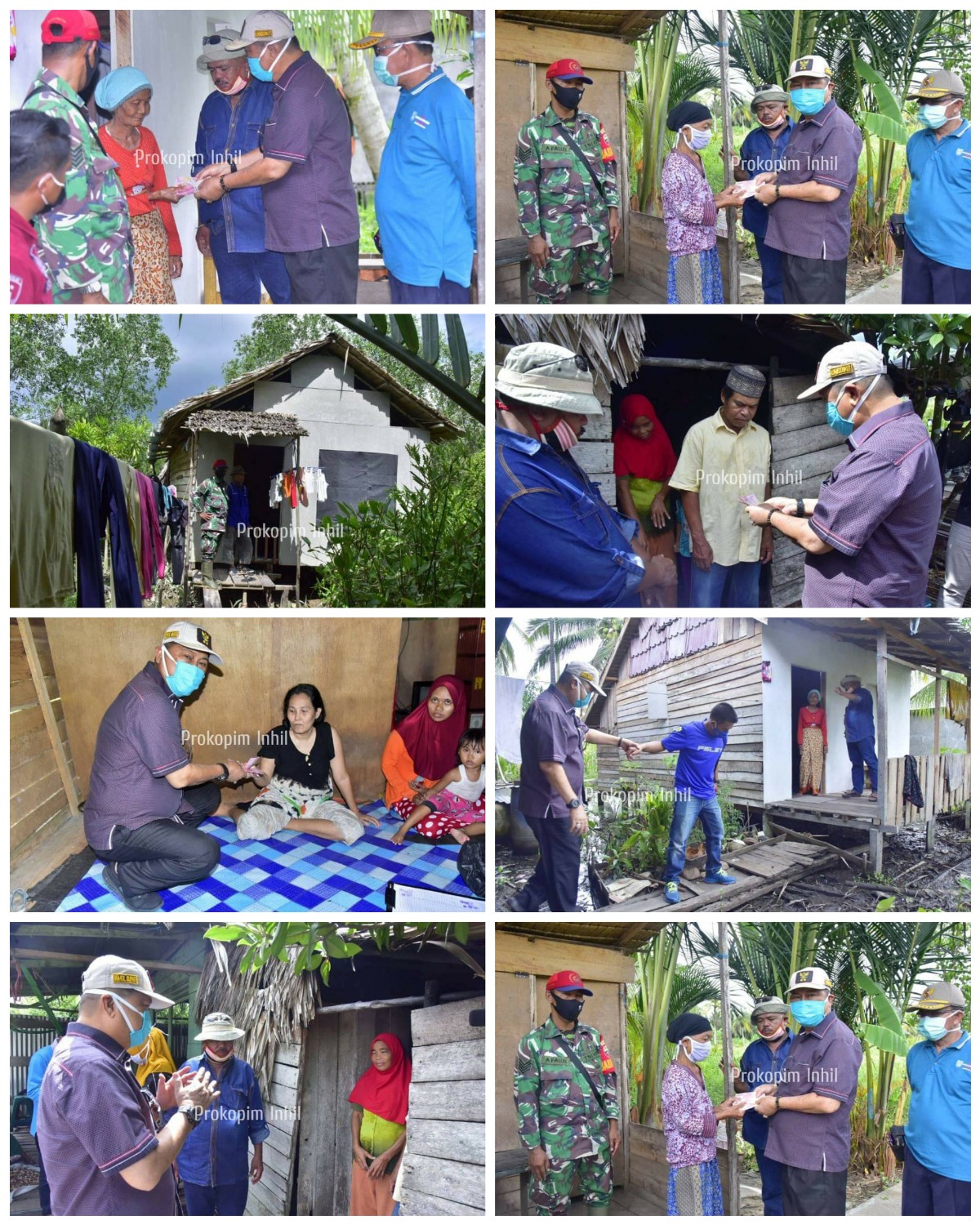 Walil Bupati Inhil Bersama Kepala Desa Sungai Luar Serkan BLT