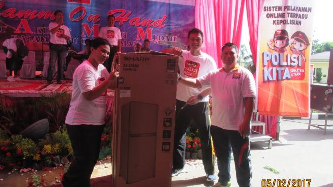 Launching aplikasi e-policing “Polisi Kita Sumatra Utara”, Polres Sergai bagi-bagi Doorprize