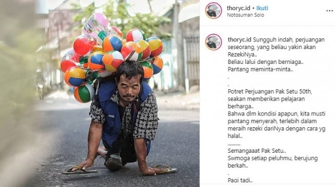 Kisah Penjual Balon dengan Merangkak Demi Nafkah Halal