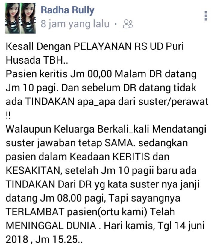 Curhatan Memilukan Redha Ruly Soal Pelayanan RSUD PH Tembilahan Hingga Ayahnya Meninggal