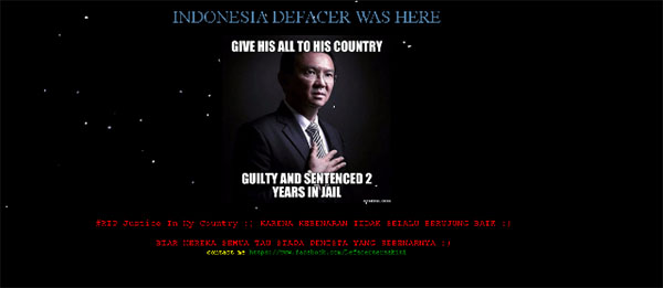 Halaman Depan Situs Resmi Polda Riau Berubah Menjadi Gambar Ahok