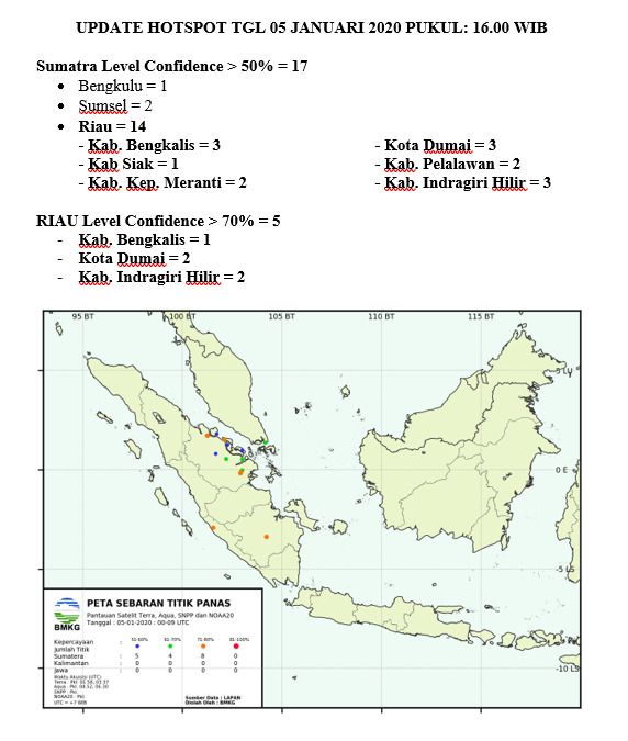 14 Titik Panas Terdeteksi Hari Ini