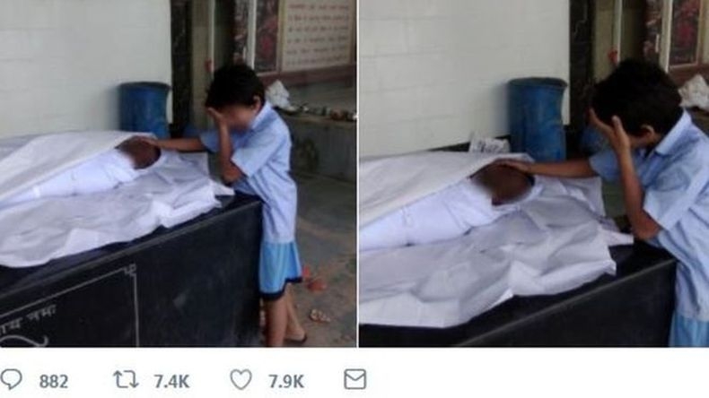 Haru! Bocah Tangisi Jasad Ayahnya Bikin Haru, Dana Rp614 Juta Terkumpul