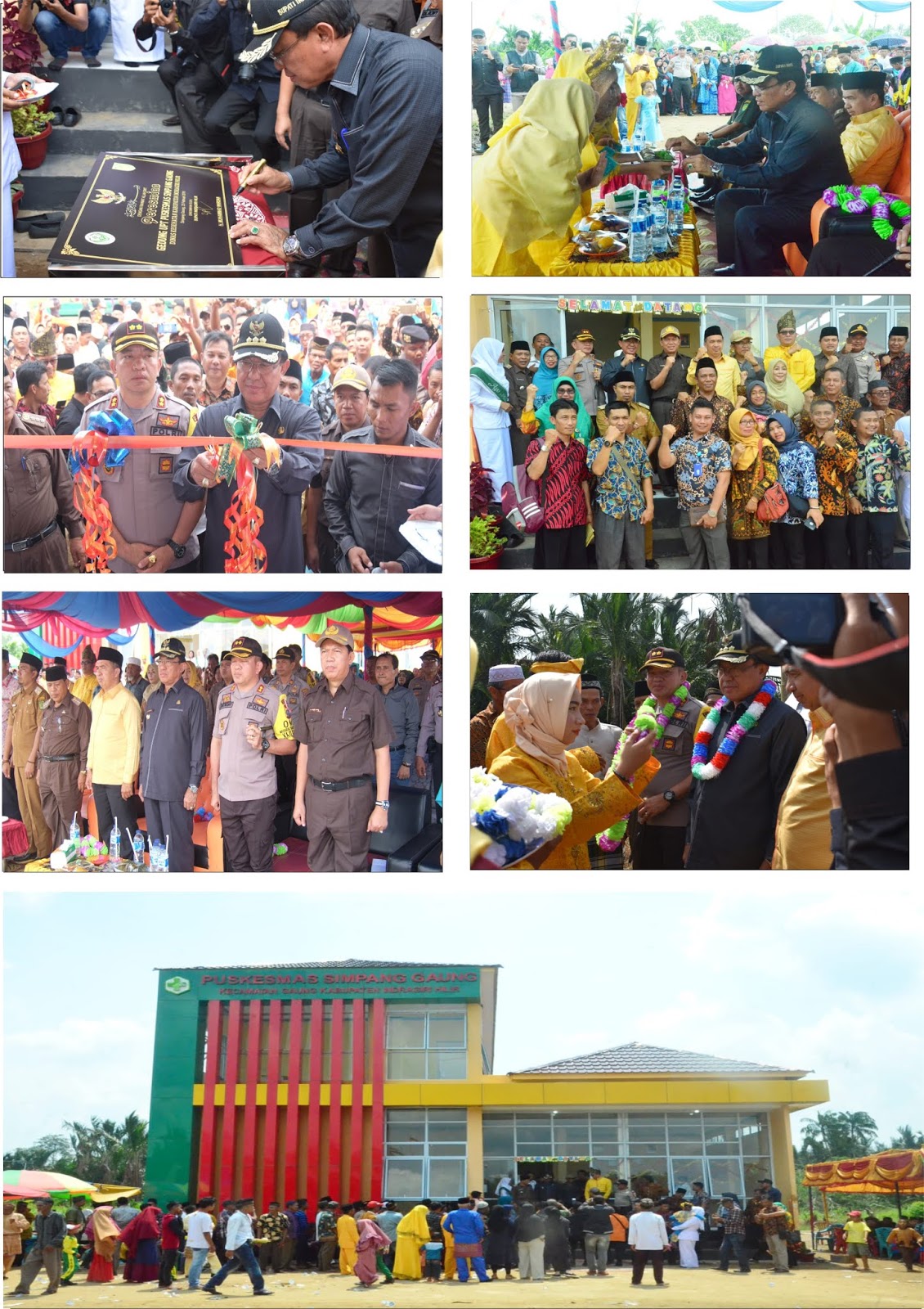 Peresmian Puskesmas Desa Simpang Gaung Kecamatan Gaung