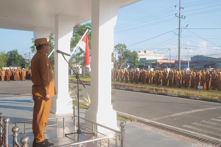 Bupati Sergai Pimpin Apel Perdana Usai Dilantik Sebagai Kepala Daerah